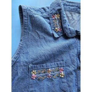 Kenny Flowers Blue Button Down Shirt with Floral Embroidery